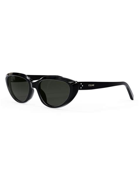 Celine Temple Logo 55mm Cat Eye Sunglasses In Black